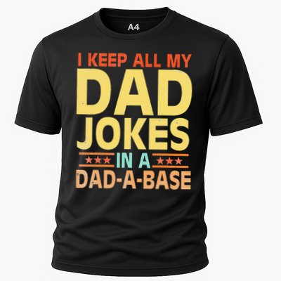 I Keep All My Dad Jokes In A Dad A Base Dad Jokes Vintage Performance Shirt