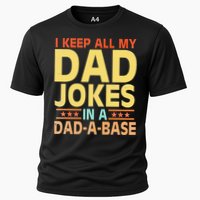 I Keep All My Dad Jokes In A Dad A Base Dad Jokes Vintage Performance Shirt