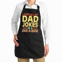 I Keep All My Dad Jokes In A Dad A Base Dad Jokes Vintage Apron