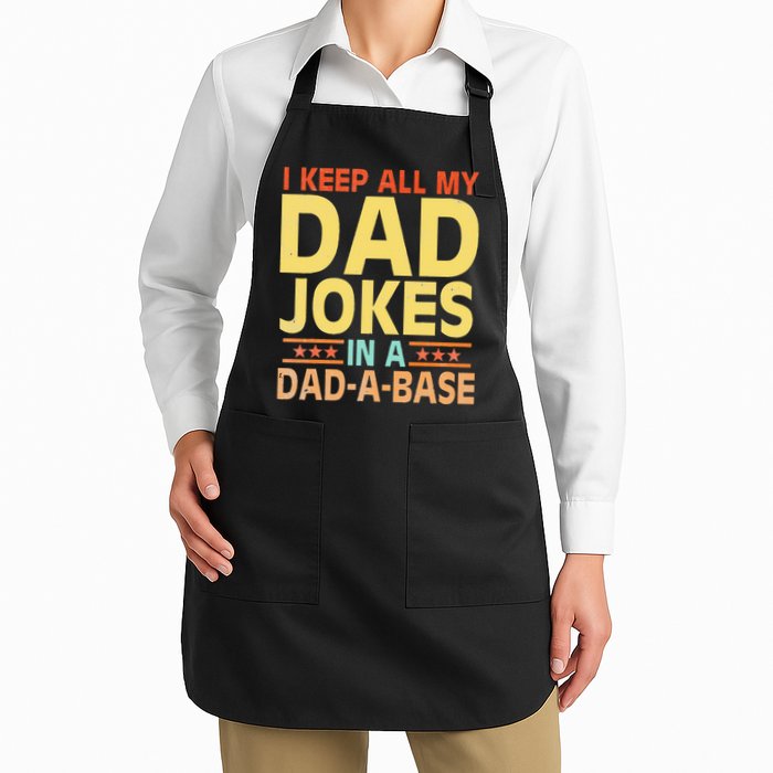I Keep All My Dad Jokes In A Dad A Base Dad Jokes Vintage Apron