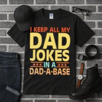 I Keep All My Dad Jokes In A Dad A Base Dad Jokes Vintage Tall T-Shirt