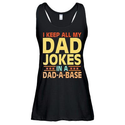 I Keep All My Dad Jokes In A Dad A Base Dad Jokes Vintage Ladies Essential Flowy Tank