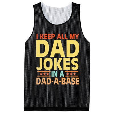I Keep All My Dad Jokes In A Dad A Base Dad Jokes Vintage Mesh Reversible Basketball Jersey Tank