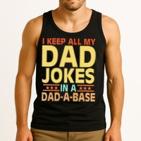 I Keep All My Dad Jokes In A Dad A Base Dad Jokes Vintage Tank Top
