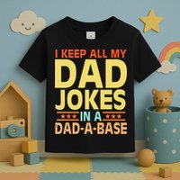 I Keep All My Dad Jokes In A Dad A Base Dad Jokes Vintage Toddler T-Shirt
