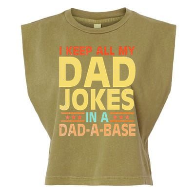I Keep All My Dad Jokes In A Dad A Base Dad Jokes Vintage Garment-Dyed Women's Muscle Tee