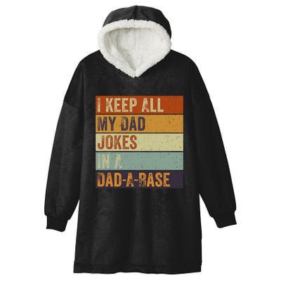 I Keep All My Dad Jokes In A Dadabase Vintage Father Dad Hooded Wearable Blanket