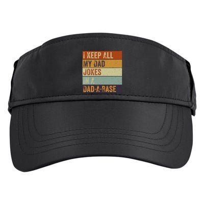 I Keep All My Dad Jokes In A Dadabase Vintage Father Dad Adult Drive Performance Visor