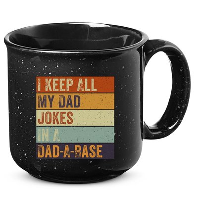 I Keep All My Dad Jokes In A Dadabase Vintage Father Dad 15oz Campfire Ceramic Mug
