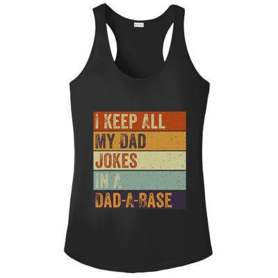 I Keep All My Dad Jokes In A Dadabase Vintage Father Dad Ladies PosiCharge Competitor Racerback Tank