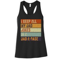 I Keep All My Dad Jokes In A Dadabase Vintage Father Dad Women's Racerback Tank