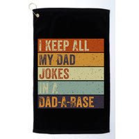 I Keep All My Dad Jokes In A Dadabase Vintage Father Dad Golf Towel