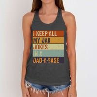 I Keep All My Dad Jokes In A Dadabase Vintage Father Dad Women's Knotted Racerback Tank