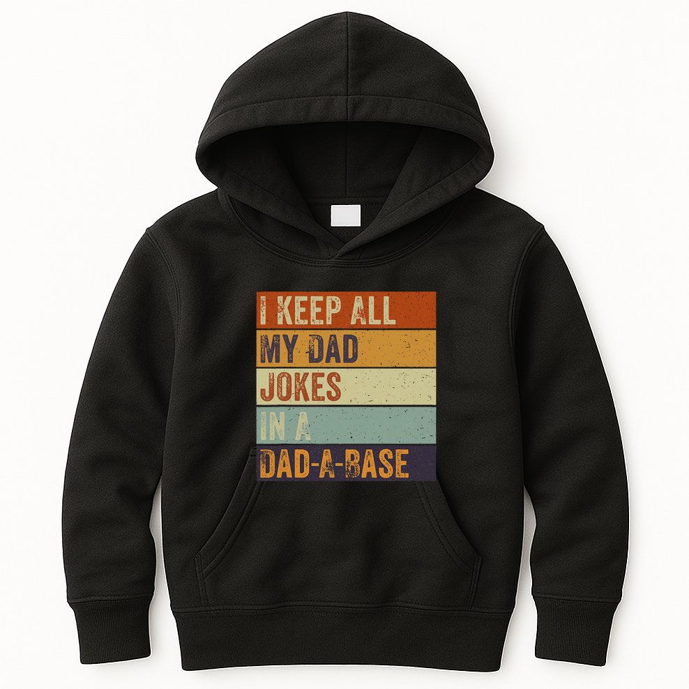I Keep All My Dad Jokes In A Dadabase Vintage Father Dad Kids Hoodie