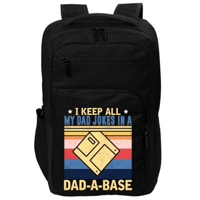 I Keep All My Dad Jokes In A Dad A Base Vintage Funny Gift Impact Tech Backpack