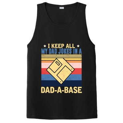 I Keep All My Dad Jokes In A Dad A Base Vintage Funny Gift PosiCharge Competitor Tank