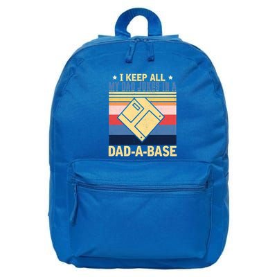 I Keep All My Dad Jokes In A Dad A Base Vintage Funny Gift 16 in Basic Backpack
