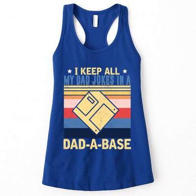 I Keep All My Dad Jokes In A Dad A Base Vintage Funny Gift Womens Tank Top