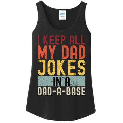 I Keep All My Dad Jokes In A Dad A Base Funny Programming Ladies Essential Tank