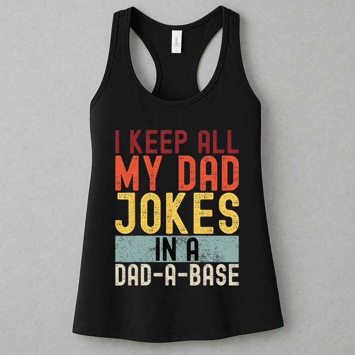 I Keep All My Dad Jokes In A Dad A Base Funny Programming Womens Tank Top