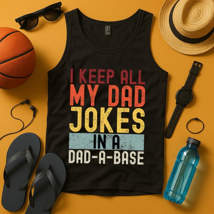 I Keep All My Dad Jokes In A Dad A Base Funny Programming Tank Top