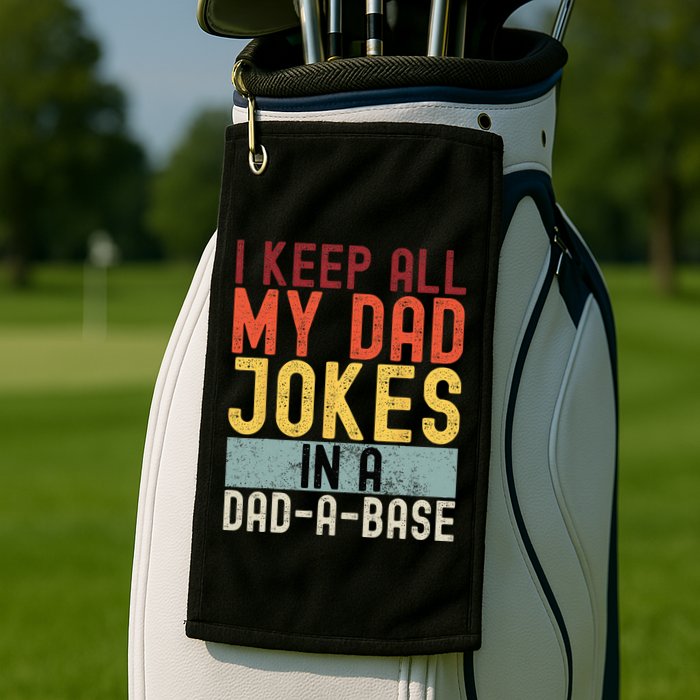 I Keep All My Dad Jokes In A Dad A Base Funny Programming Golf Towel