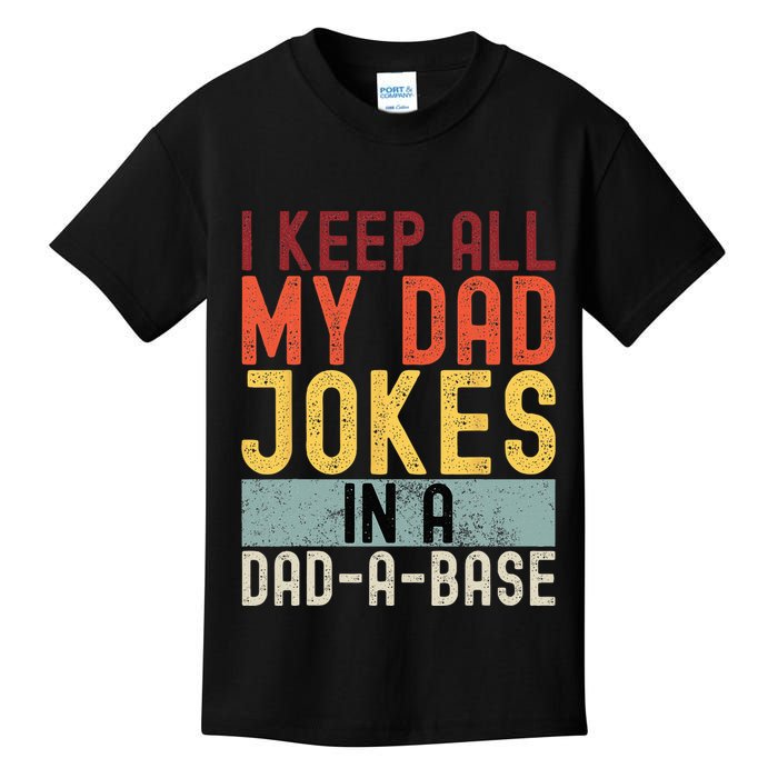 I Keep All My Dad Jokes In A Dad A Base Funny Programming Kids T-Shirt