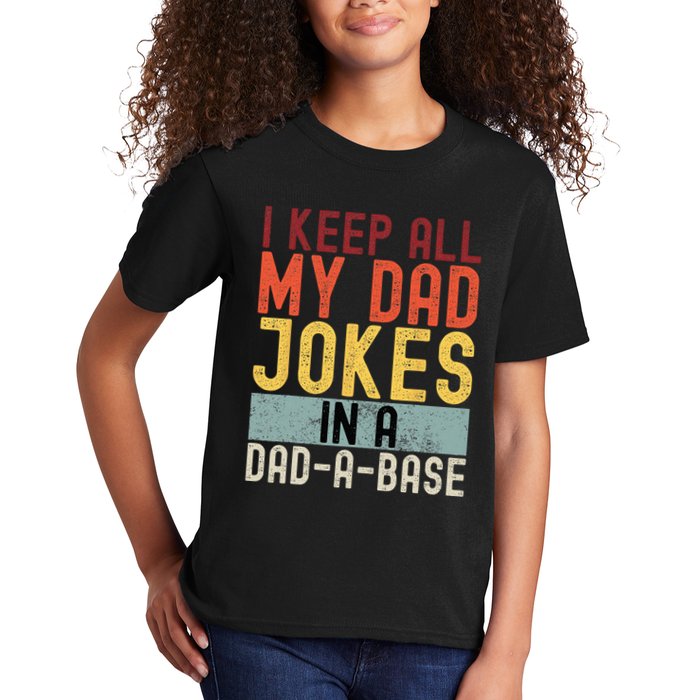 I Keep All My Dad Jokes In A Dad A Base Funny Programming Kids T-Shirt