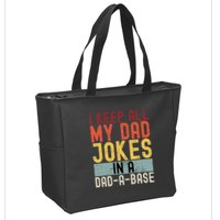 I Keep All My Dad Jokes In A Dad A Base Funny Programming Zip Tote Bag