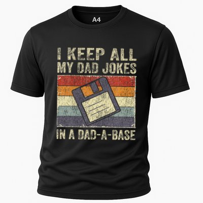I Keep All My Dad Jokes In A DadABase Vintage Father Dad Performance Shirt