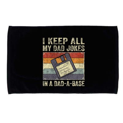 I Keep All My Dad Jokes In A DadABase Vintage Father Dad Microfiber Hand Towel