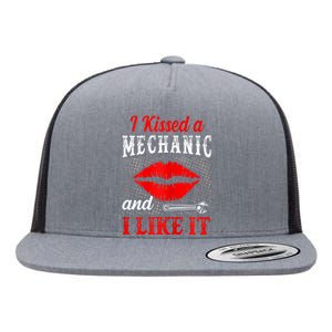 I Kissed A Mechanic And I Like It Funny Mechanic Lovers Flat Bill Trucker Hat