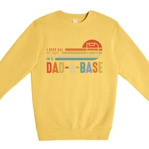 I Keep All My Dad Jokes In A Dadcute Giftacute Giftbase Father's Day Retro Gift Premium Crewneck Sweatshirt