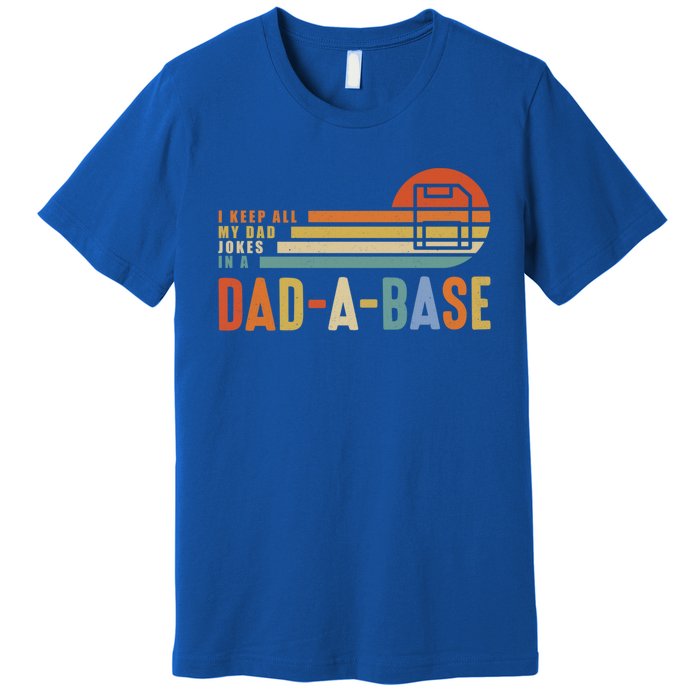 I Keep All My Dad Jokes In A Dadcute Giftacute Giftbase Father's Day Retro Gift Premium T-Shirt