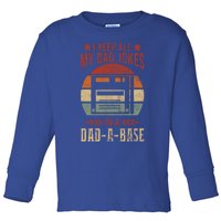 I Keep All My Dad Jokes In A Dadfunny Giftafunny Giftbase Vintage Dad Father Fun Toddler Long Sleeve Shirt