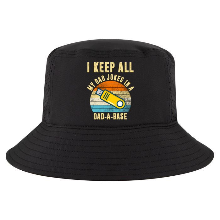 I Keep All My Dad Jokes In A Dad A Base Retro Sunset Cool Comfort Performance Bucket Hat