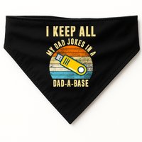 I Keep All My Dad Jokes In A Dad A Base Retro Sunset USA-Made Doggie Bandana