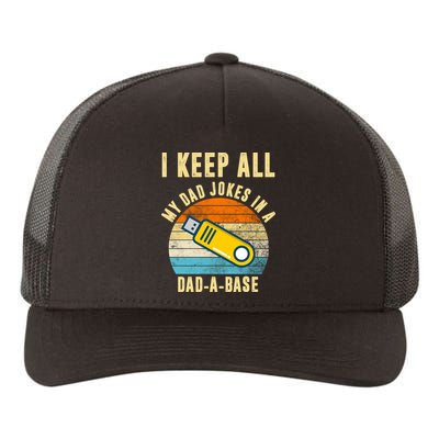 I Keep All My Dad Jokes In A Dad A Base Retro Sunset Yupoong Adult 5-Panel Trucker Hat