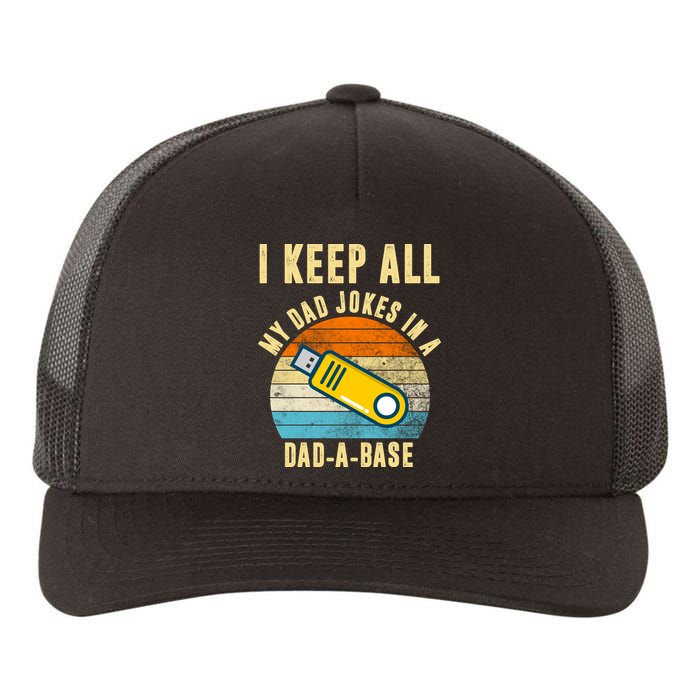 I Keep All My Dad Jokes In A Dad A Base Retro Sunset Yupoong Adult 5-Panel Trucker Hat