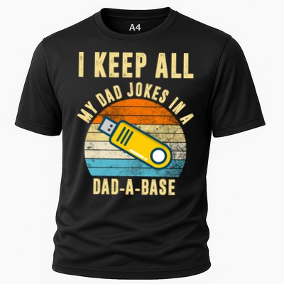 I Keep All My Dad Jokes In A Dad A Base Retro Sunset Performance Shirt