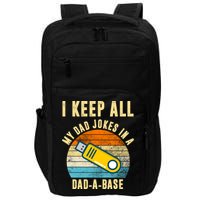 I Keep All My Dad Jokes In A Dad A Base Retro Sunset Impact Tech Backpack
