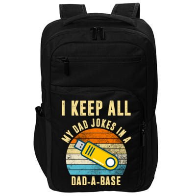 I Keep All My Dad Jokes In A Dad A Base Retro Sunset Impact Tech Backpack