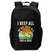I Keep All My Dad Jokes In A Dad A Base Retro Sunset Backpack