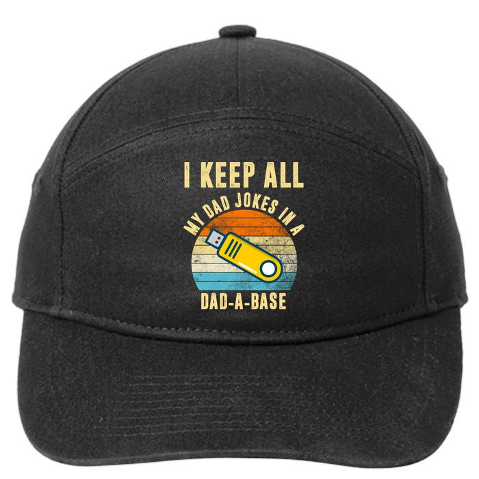 I Keep All My Dad Jokes In A Dad A Base Retro Sunset 7-Panel Snapback Hat