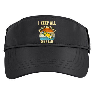 I Keep All My Dad Jokes In A Dad A Base Retro Sunset Adult Drive Performance Visor