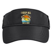 I Keep All My Dad Jokes In A Dad A Base Retro Sunset Adult Drive Performance Visor