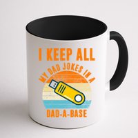 I Keep All My Dad Jokes In A Dad A Base Retro Sunset Mug