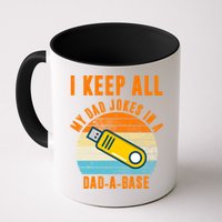 I Keep All My Dad Jokes In A Dad A Base Retro Sunset Mug