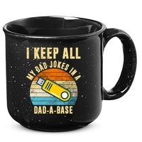 I Keep All My Dad Jokes In A Dad A Base Retro Sunset 15oz Campfire Ceramic Mug