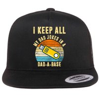 I Keep All My Dad Jokes In A Dad A Base Retro Sunset Flatbill Hat